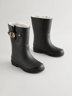 Laarzen|Boots|Next - Warmgevoerde regenlaarzen met gesp Zwart