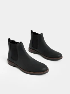 Boots|Next - Wasachtige leren Chelsea Boots Zwart