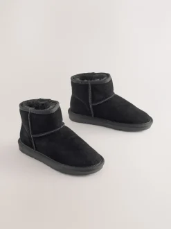 Boots|Next - Waterafstotende korte suède instaplaarzen Zwart
