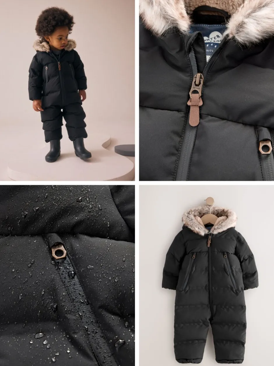 Jassen, Jacks En Kinderwagenpakjes|Jassen En Jacks|Next - Waterdicht gewatteerd sneeuwpak (3mnd-7jr) Zwart