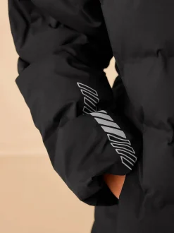Schoolkleding|Next - Waterdicht halfzwaar jack met capuchon (3-17jr) Zwart
