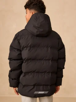 Schoolkleding|Jassen En Jacks|Next Zwart - Waterdichte, gewatteerde jas met fleece voering (3-17jr)