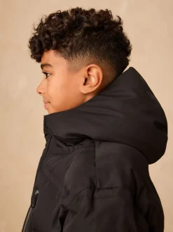 Schoolkleding|Jassen En Jacks|Next Zwart - Waterdichte, gewatteerde jas met fleece voering (3-17jr)