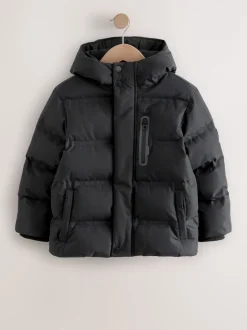 Schoolkleding|Jassen En Jacks|Next Zwart - Waterdichte, gewatteerde jas met fleece voering (3-17jr)