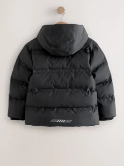 Schoolkleding|Jassen En Jacks|Next Zwart - Waterdichte, gewatteerde jas met fleece voering (3-17jr)