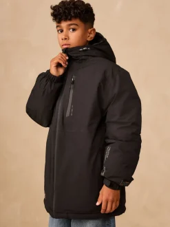 Schoolkleding|Jassen En Jacks|Next - Waterdichte gewatteerde binnenjas (3-16jr) Zwart
