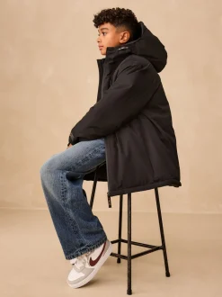 Schoolkleding|Jassen En Jacks|Next - Waterdichte gewatteerde binnenjas (3-16jr) Zwart