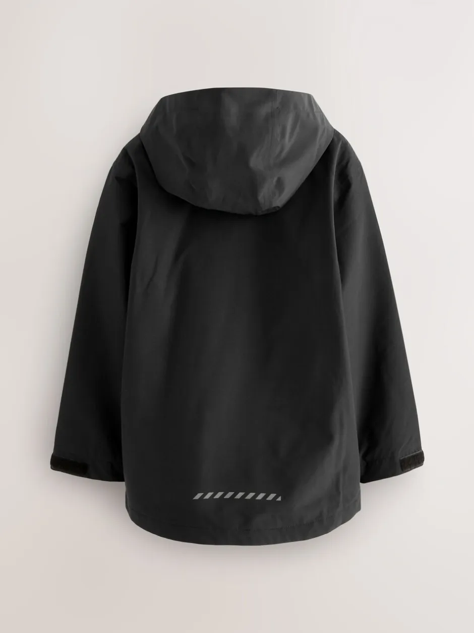 Schoolkleding|Jassen En Jacks|Next Zwart - Waterdichte jas met fleece voering en capuchon (3-17jr)