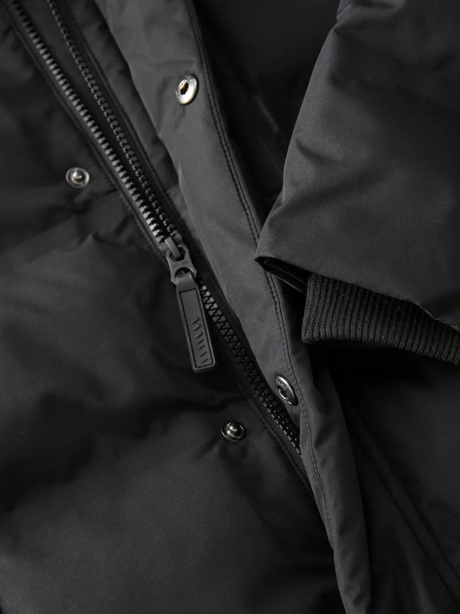 Schoolkleding|Jassen En Jacks|Next - Waterdichte lange pufferjas met fleecevoering (3-17jr) Zwart