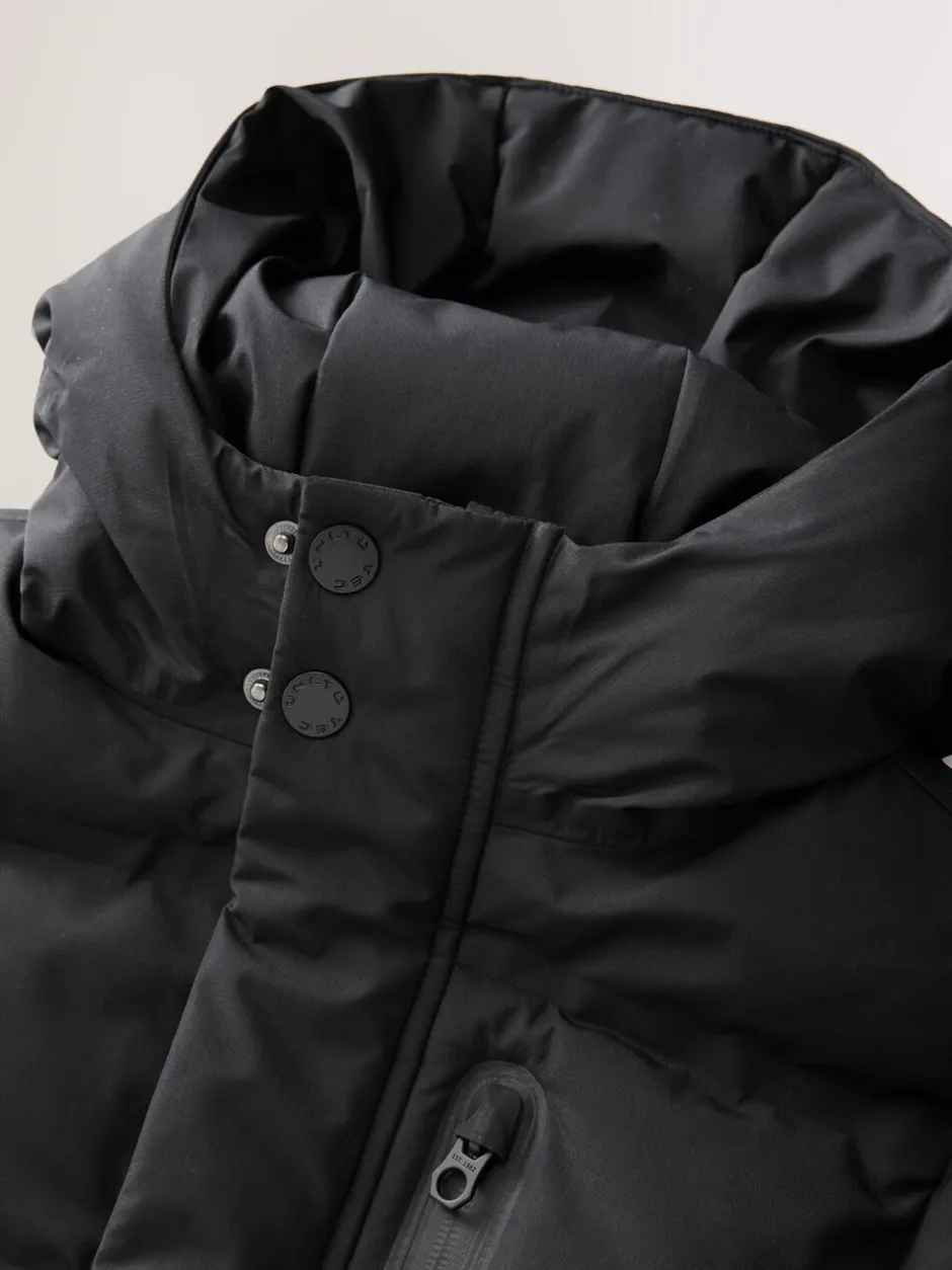 Schoolkleding|Jassen En Jacks|Next - Waterdichte lange pufferjas met fleecevoering (3-17jr) Zwart