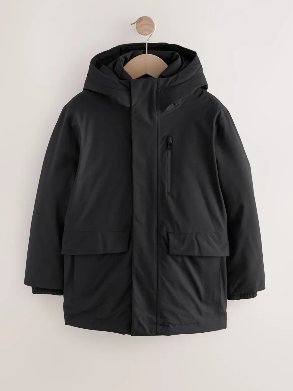 Schoolkleding|Jassen En Jacks*Next - Waterdichte parkajas (3-17jr) Zwart