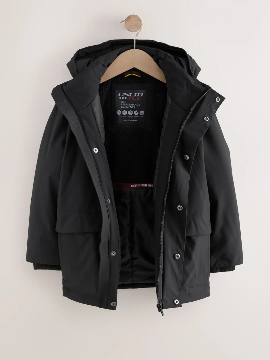 Schoolkleding|Jassen En Jacks*Next - Waterdichte parkajas (3-17jr) Zwart