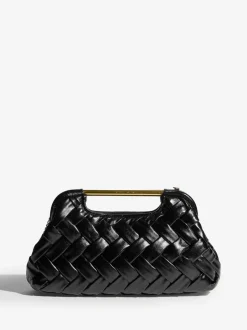 Tassen En Portemonnees*Lipsy - Weave Grab Handle Clutch Bag Zwart