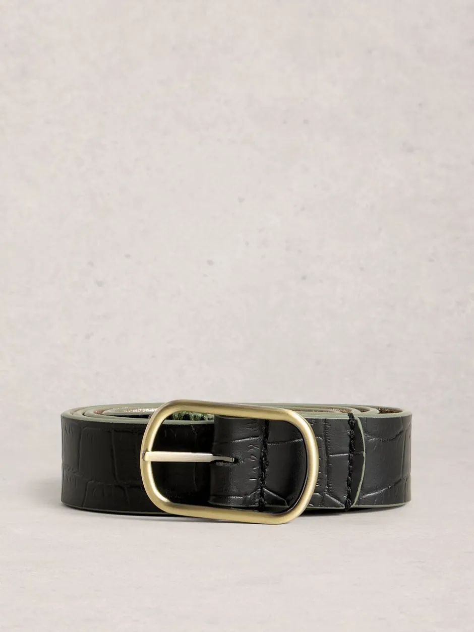 Ceintuurs|White Stuff Zwart - Reversible Leather Belt