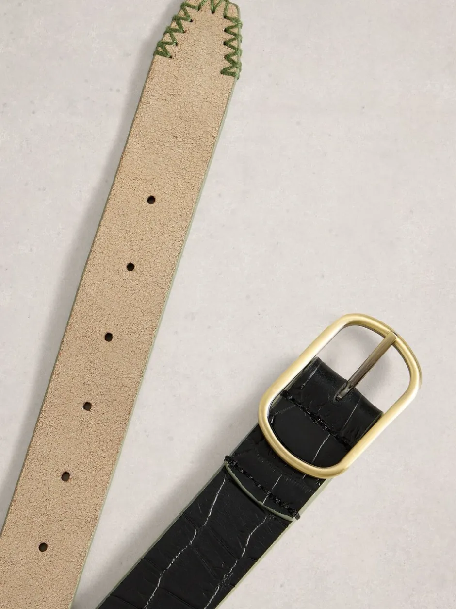 Ceintuurs|White Stuff Zwart - Reversible Leather Belt