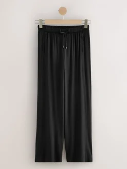 Broeken*Next - Wide Leg Jersey Joggers Zwart
