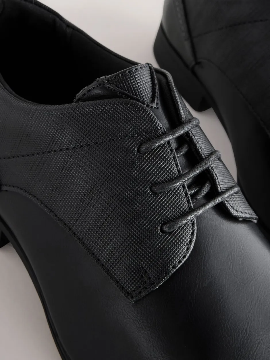 Schoenen|Formele Schoenen|Next - Wijde pasvorm - Derbyschoenen met veter Zwart