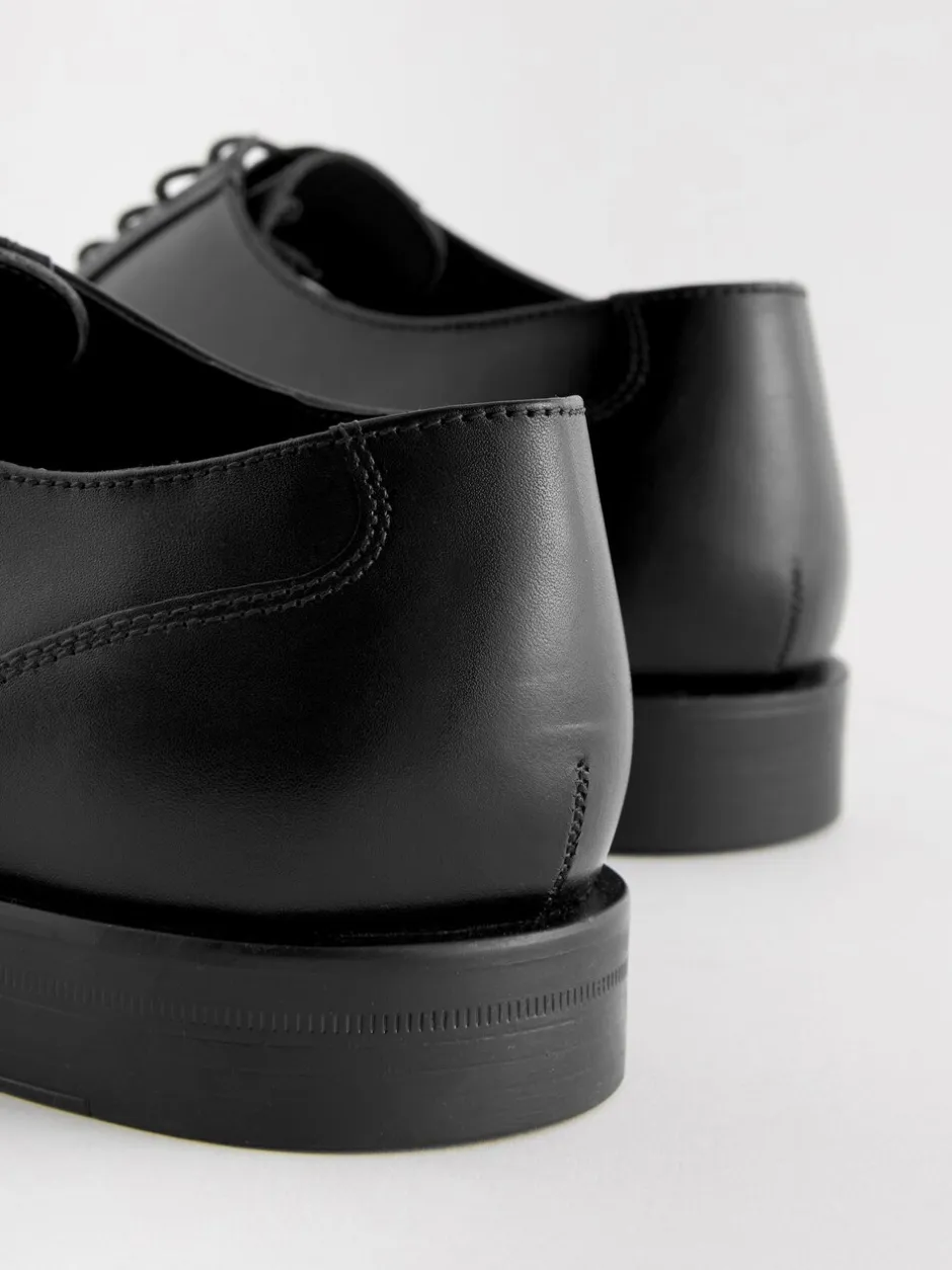 Schoenen|Formele Schoenen*Next Zwart - Wijde pasvorm - Leren Oxford schoenen met neusstuk