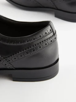 Schoenen|Formele Schoenen|Next - Wijde pasvorm - Leren Oxford brogues Zwart