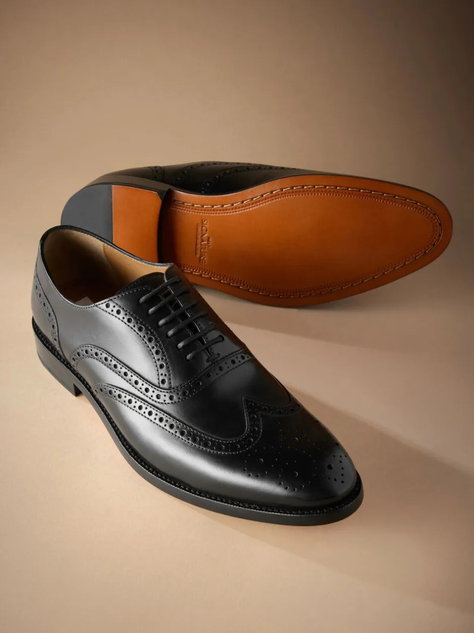 Schoenen|Formele Schoenen*Next - Wijde pasvorm - Signature Italiaans leren brogues met gevleugelde neus Zwart