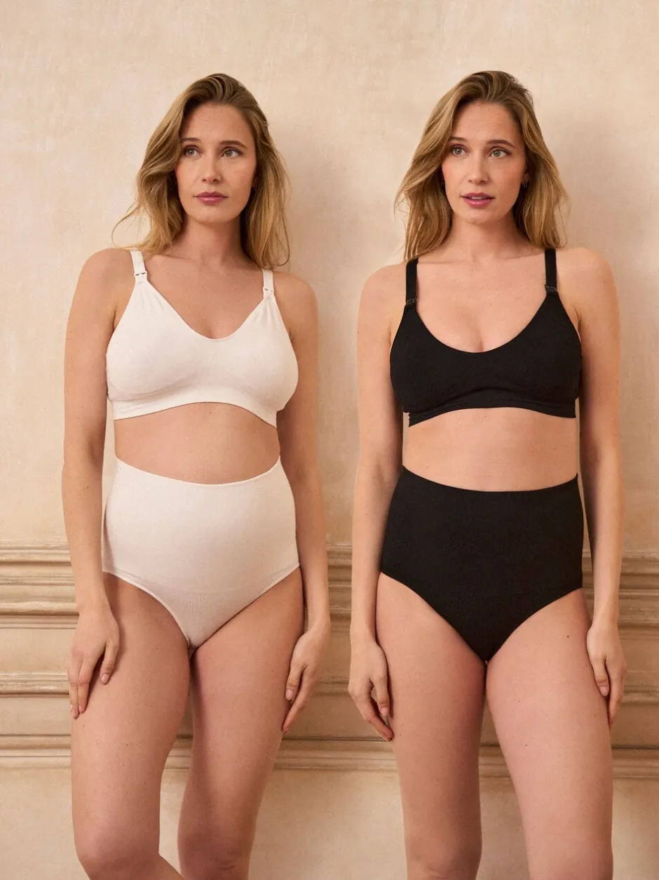 Shapewear|Moederschap|Seraphine Zwart & wit - Post Maternity Support Briefs 2 Pack