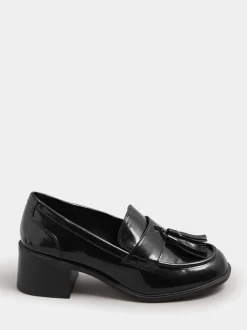 Ruimvallend En Extraruimvallend|Schoenen Met Hakken|Yours Curve - Extra Wide Fit Heeled Tassel Loafers Zwart
