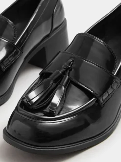 Ruimvallend En Extraruimvallend|Schoenen Met Hakken|Yours Curve - Extra Wide Fit Heeled Tassel Loafers Zwart
