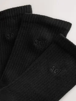 Sokken En Panty's|self. Zwart - zelf. 3 paar lounge enkelsokken met verzachte zool