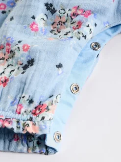 Tuinbroeken*Next Zwart bloemenprint - Cath Kidston Baby Woven 100% Cotton Dungarees & Long Sleeve Blouse Set