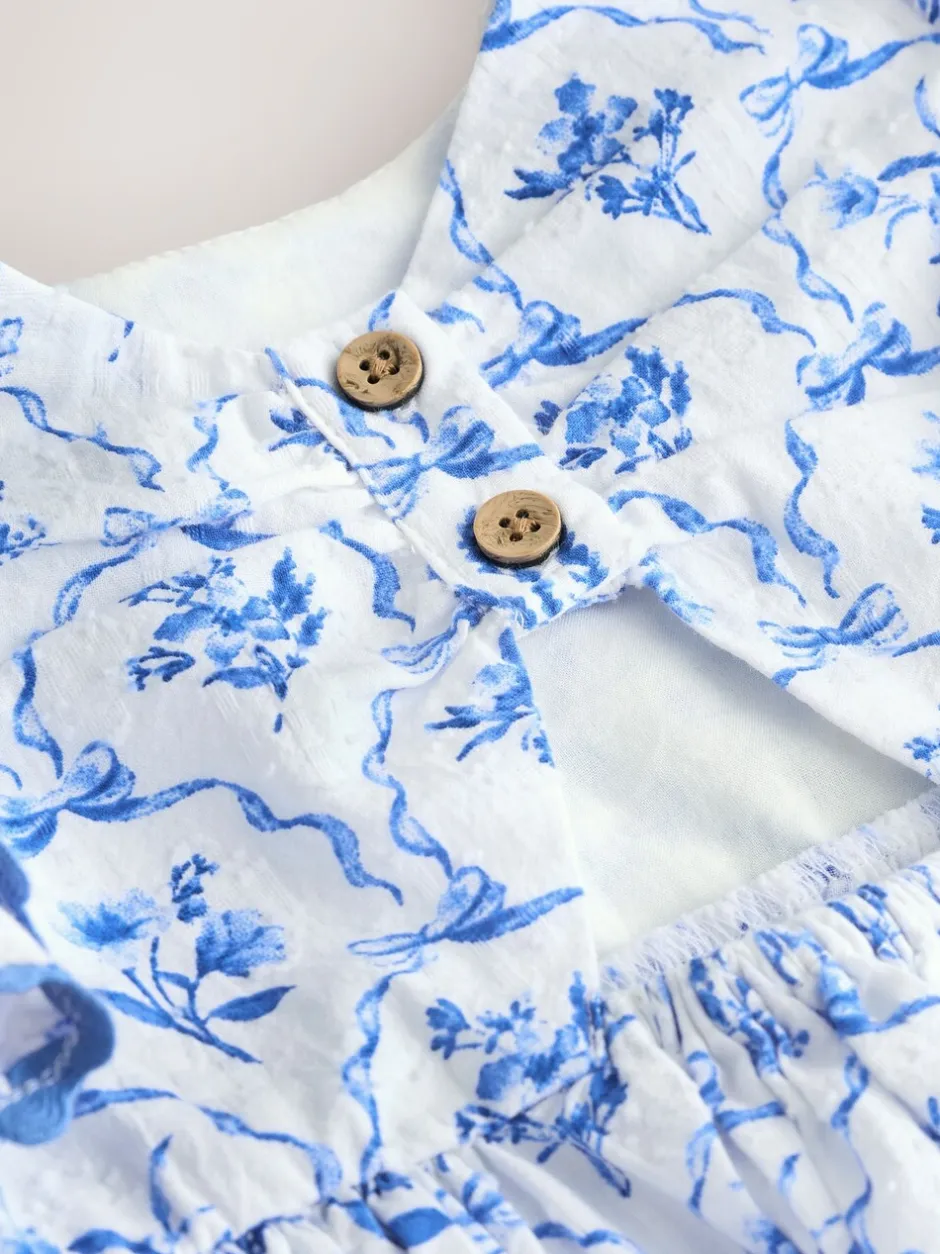 Jurken|Jurken|Next - Jurk met engelmouwen (3 mnd-8 jr) Zwart bloemenprint