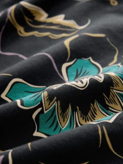 Poloshirts|Next Zwart bloemenprint - Poloshirt met korte mouwen en print