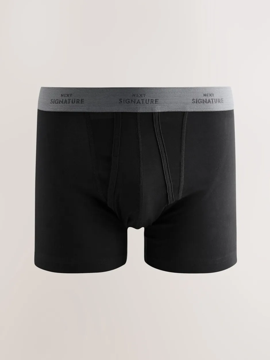 Ondergoed|Ondergoed|Next Zwart comfortabel zacht - Verpakking van 4 - Signature boxershorts