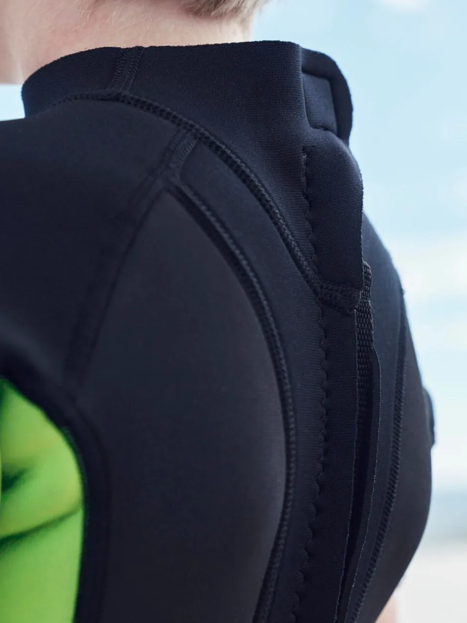 Badkleding|Next - Wetsuit (1 - 16 jr) Zwart en groen met korte mouw