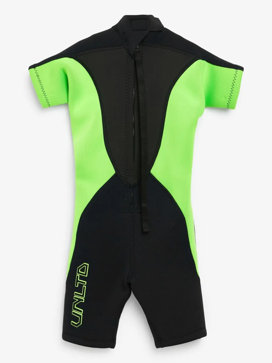 Badkleding|Next - Wetsuit (1 - 16 jr) Zwart en groen met korte mouw