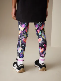 Broeken En Leggings|Next Zwart graffiti hartjes - Legging (3-16 jr)