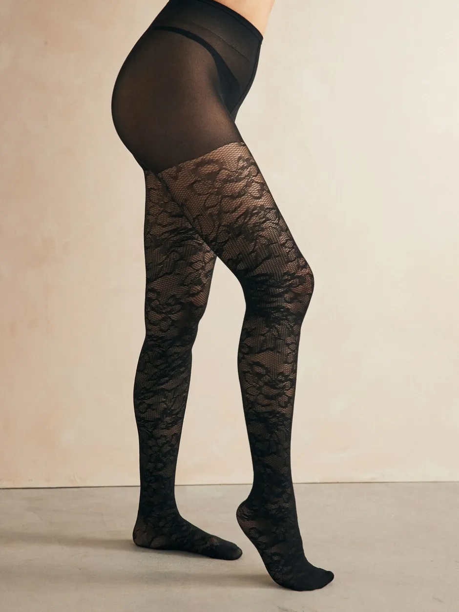 Sokken En Panty's|Next - 1 Panty's met patroon Zwart kant