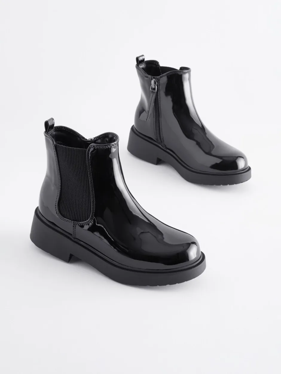 Boots|Next - Chelsea enkellaars Zwart lak