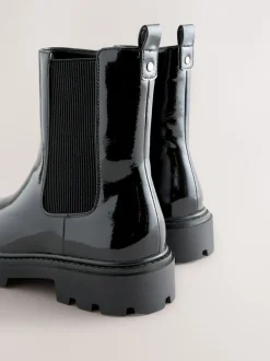 Ruimvallend En Extraruimvallend*Next - Forever Comfort® Chelsea-enkellaarzen met profielzool Zwart lak