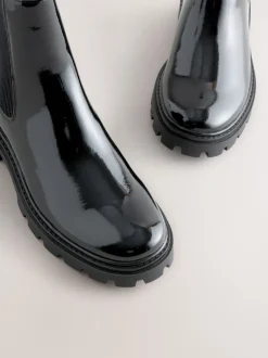 Ruimvallend En Extraruimvallend*Next - Forever Comfort® Chelsea-enkellaarzen met profielzool Zwart lak