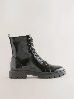 Ruimvallend En Extraruimvallend|Boots|Next - Forever Comfort® veterlaarzen Zwart lak