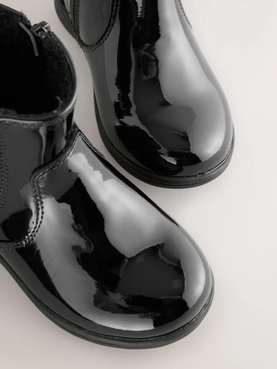Boots*Next - Leren Chelsea enkellaars Zwart lak