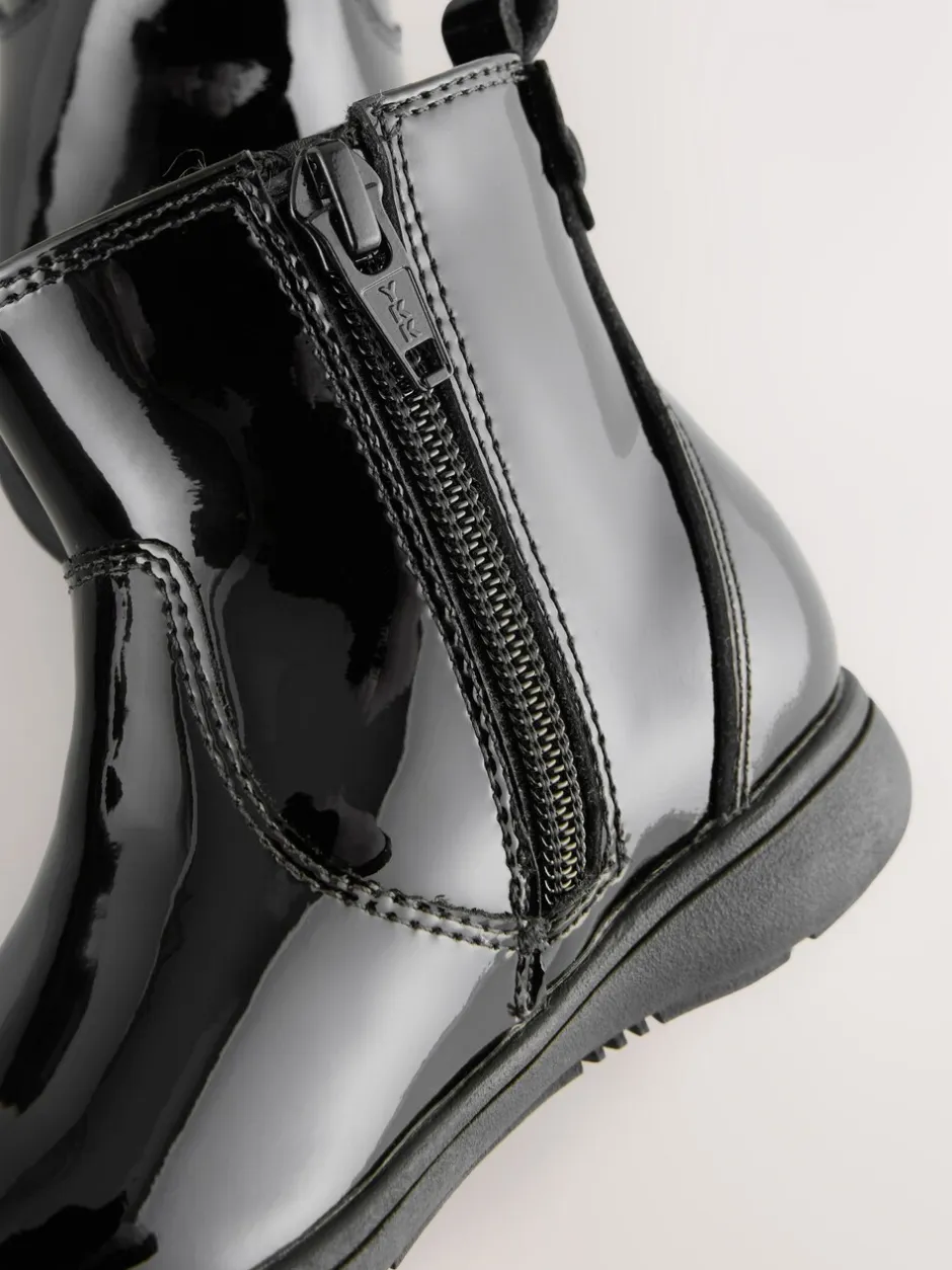 Boots*Next - Leren Chelsea enkellaars Zwart lak