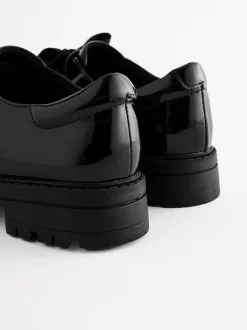 Schoolkleding|Next Zwart lak - Strik Monkstrap Chunky Schoolschoenen