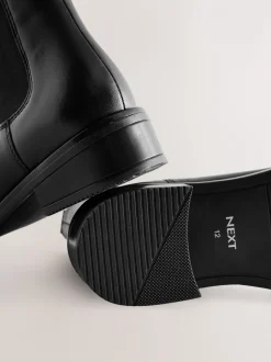 Boots|Next Zwart leer - Chelsea laarsjes met hak