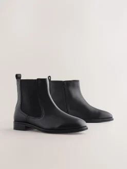 Ruimvallend En Extraruimvallend|Boots*Next - Forever Comfort® Chelsea-enkellaarzen Zwart leer