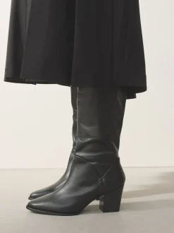 Boots*Next - Forever Comfort® Western Block Heel Knee High Boots Zwart leer