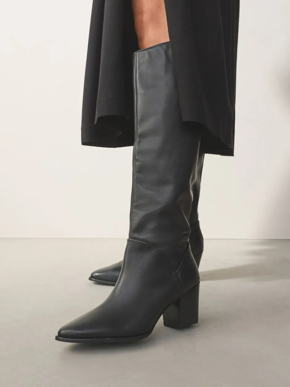 Boots*Next - Forever Comfort® Western Block Heel Knee High Boots Zwart leer