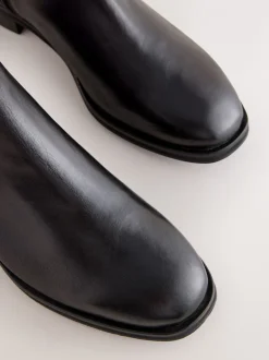 Ruimvallend En Extraruimvallend|Boots*Next Zwart leer - Forever Comfort® Chelsea-enkellaarzen