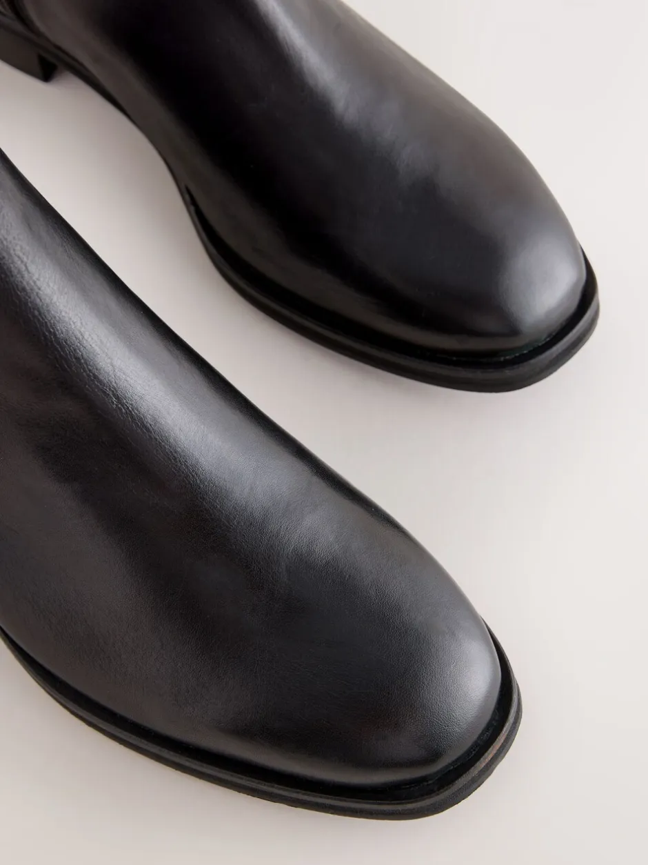 Ruimvallend En Extraruimvallend|Boots*Next Zwart leer - Forever Comfort® Chelsea-enkellaarzen