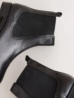Ruimvallend En Extraruimvallend|Boots*Next Zwart leer - Forever Comfort® Chelsea-enkellaarzen